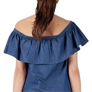 Charlotte Russe Chambray Boho Hippie Tunic Top Size Medium